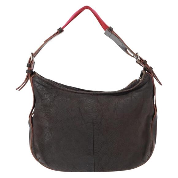 LOEWE Shoulder Bag Leather Brown Silver Auth 155631 - Picture 2 of 16